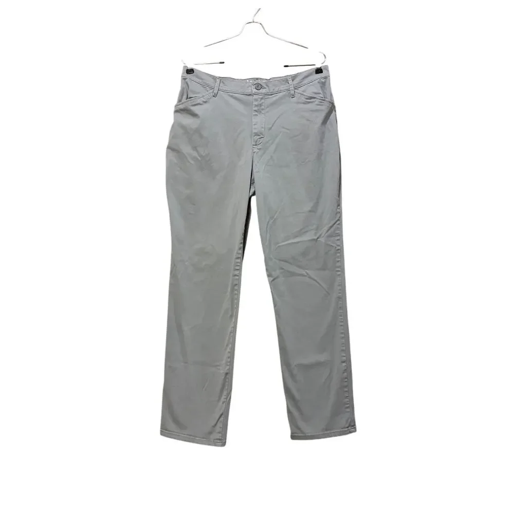 Lee All Day Women's Straight Leg Pants Grey Chino Stretch Medium Size 12 Classic - Picture 1 of 14